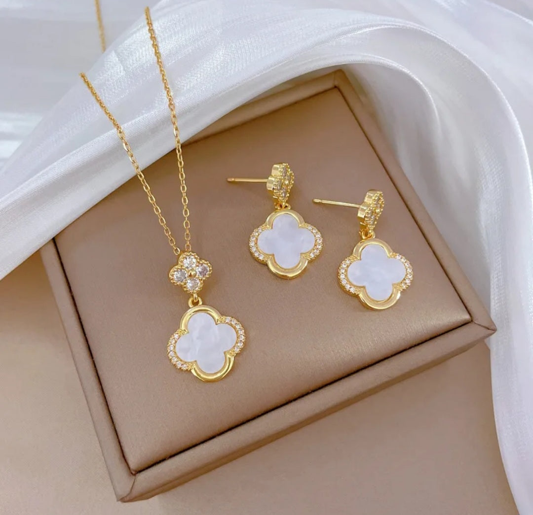 Klaver 2 delig sieraden set