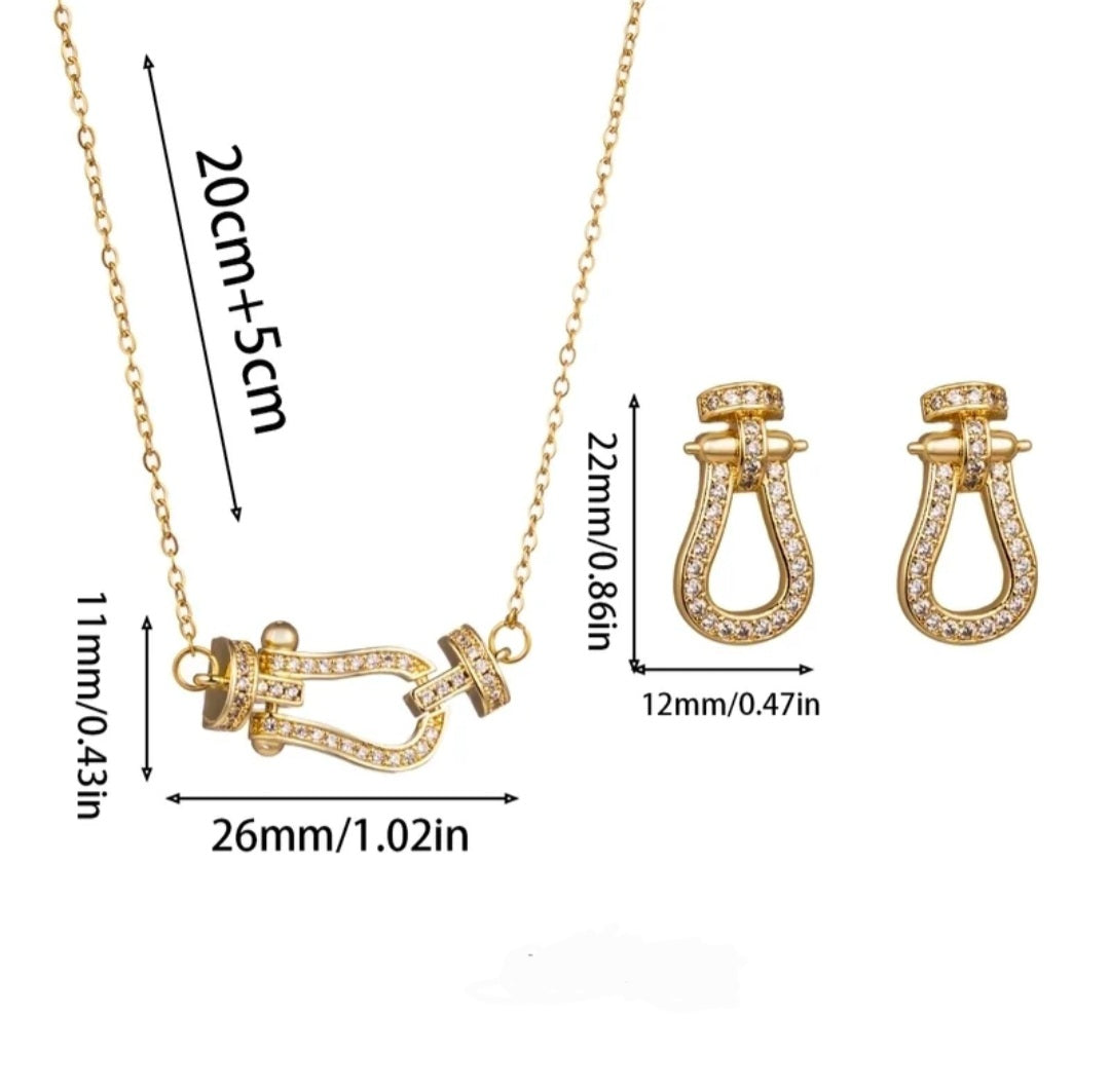 Elegant horseshoe stijl sieradenset